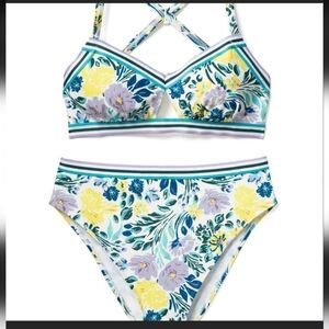 Floral Bikini Set with Strappy Back